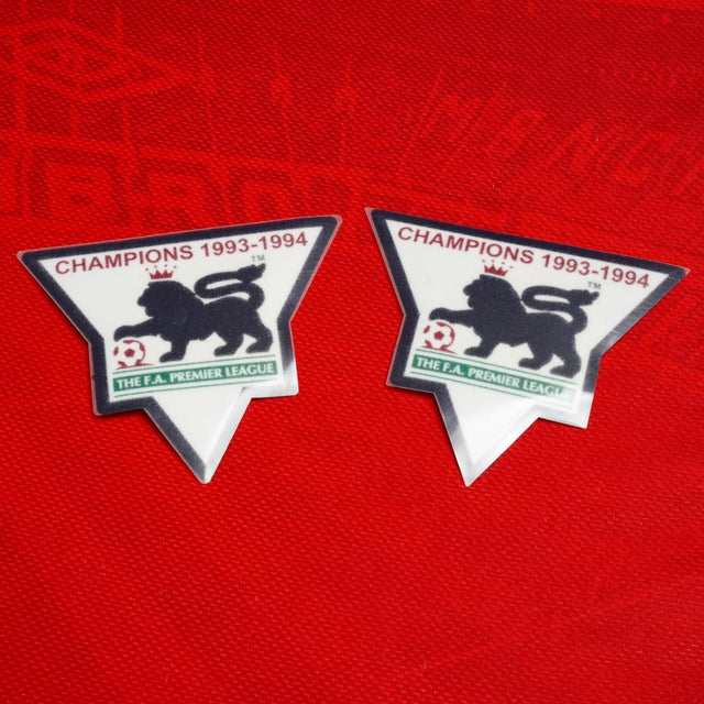 1994/95 Manchester United Premier League Champions 1993/94 Patches (Repro)