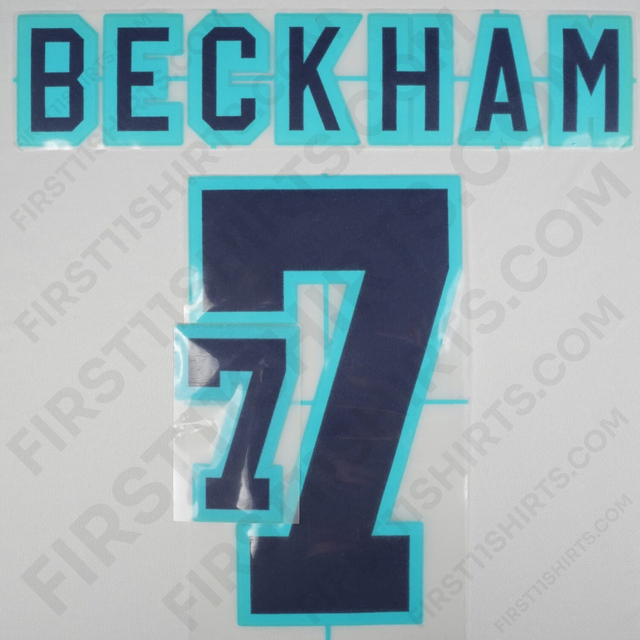 1995 - 97 England Home Name Set Beckham 7 Flock (Repro)