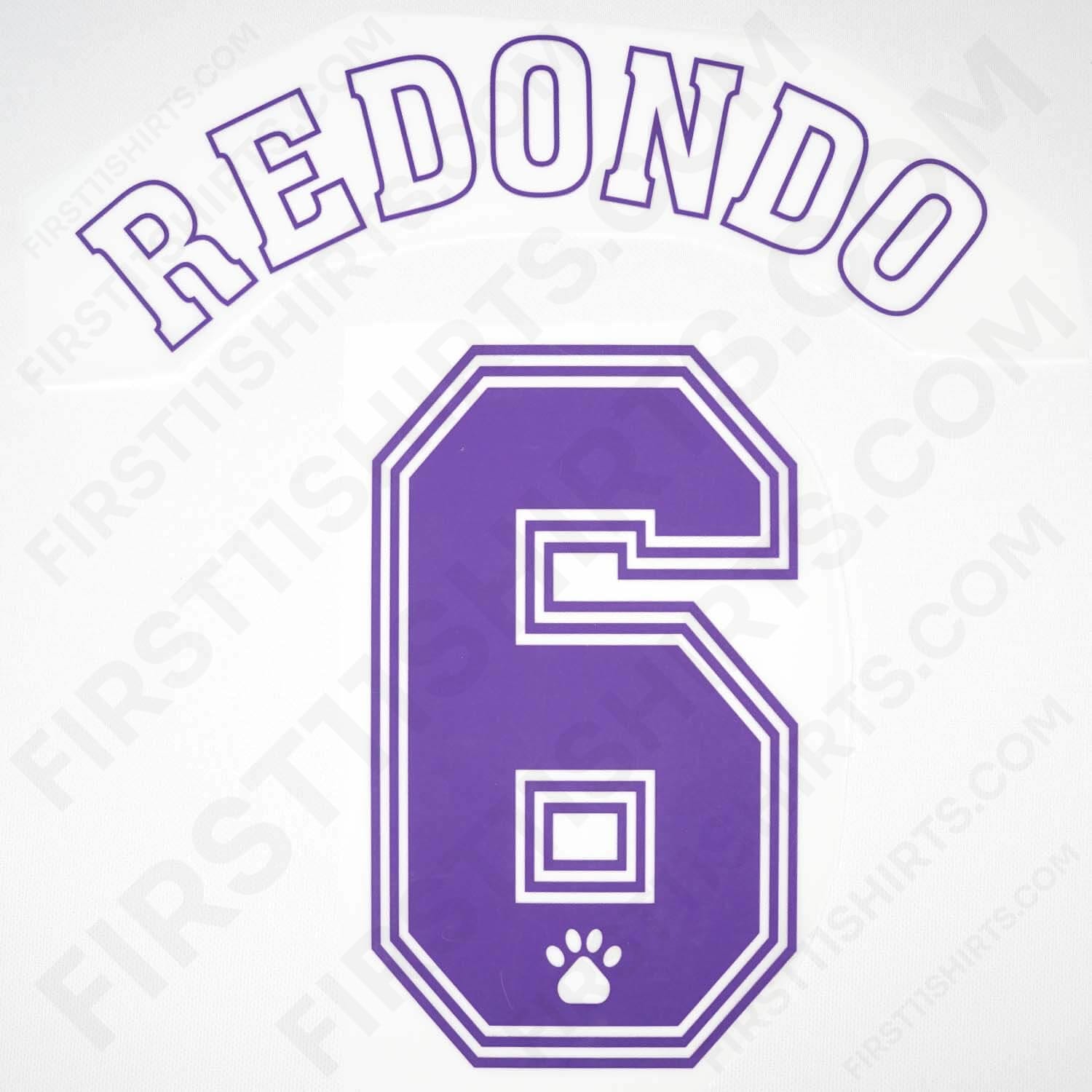 1995/96 Real Madrid Redondo #6 Home Name Set (Repro) | First11