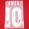 1996/97 Liverpool Home Name Set Owen #10 (Repro)