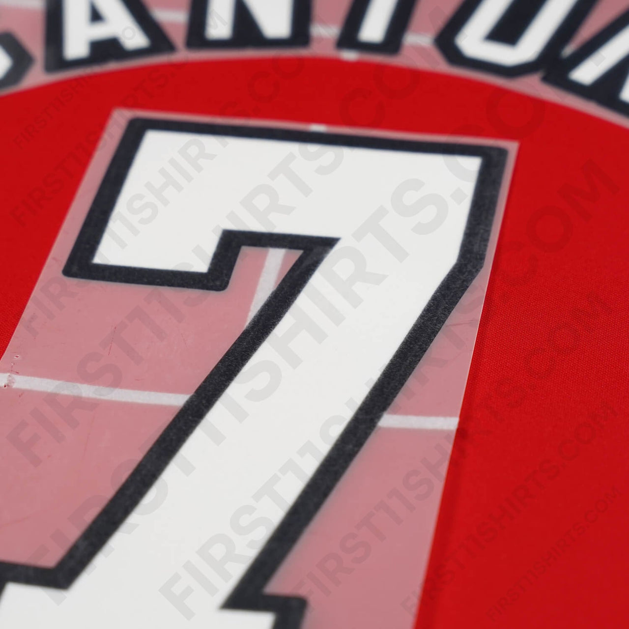 1996/97 Manchester United Home Name Set Cantona 7 Flock (Repro)