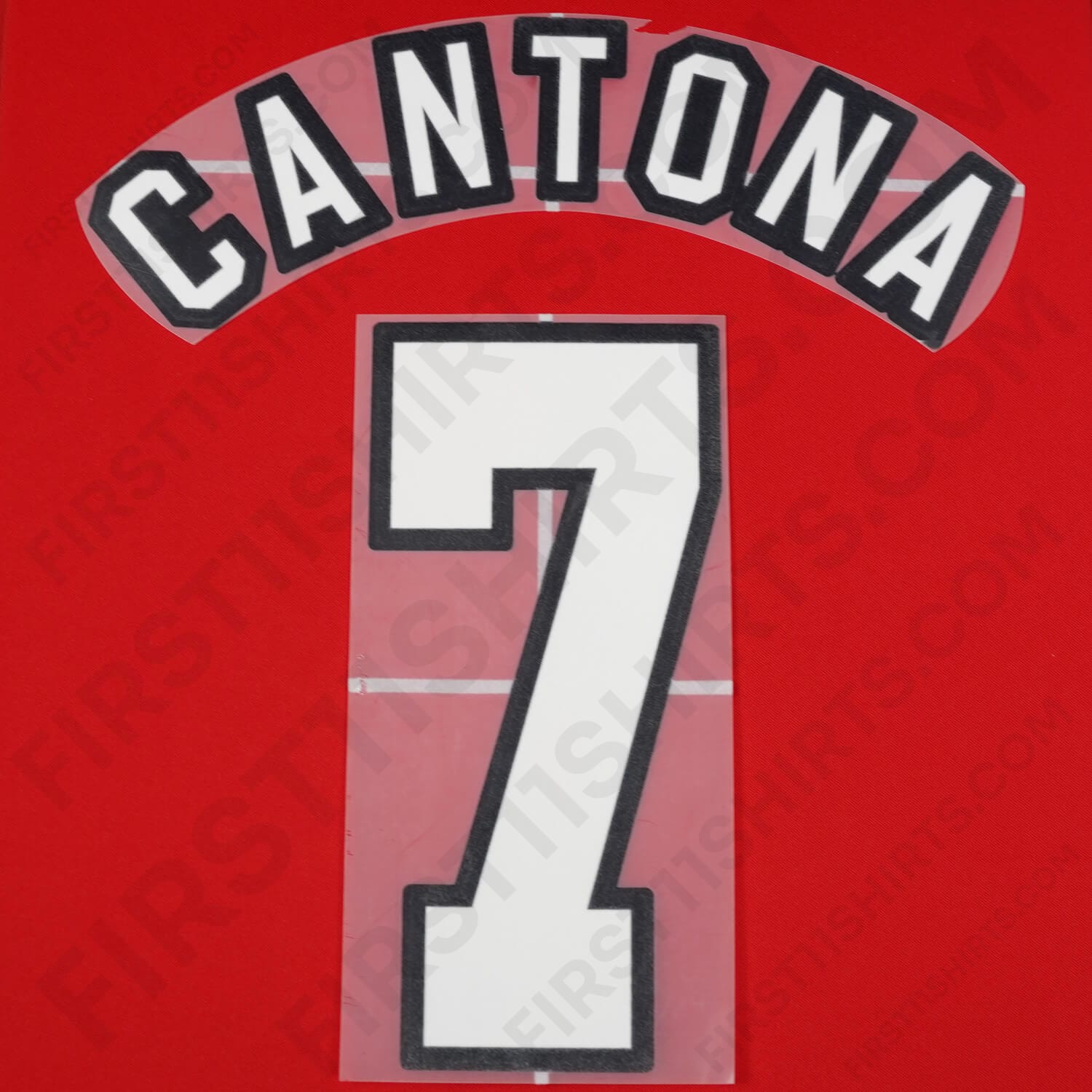 1996/97 Manchester United Home Name Set Cantona 7 Flock (Repro)