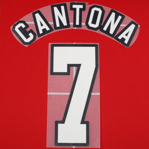 1996/97 Manchester United Home Name Set Cantona 7 Flock (Repro)