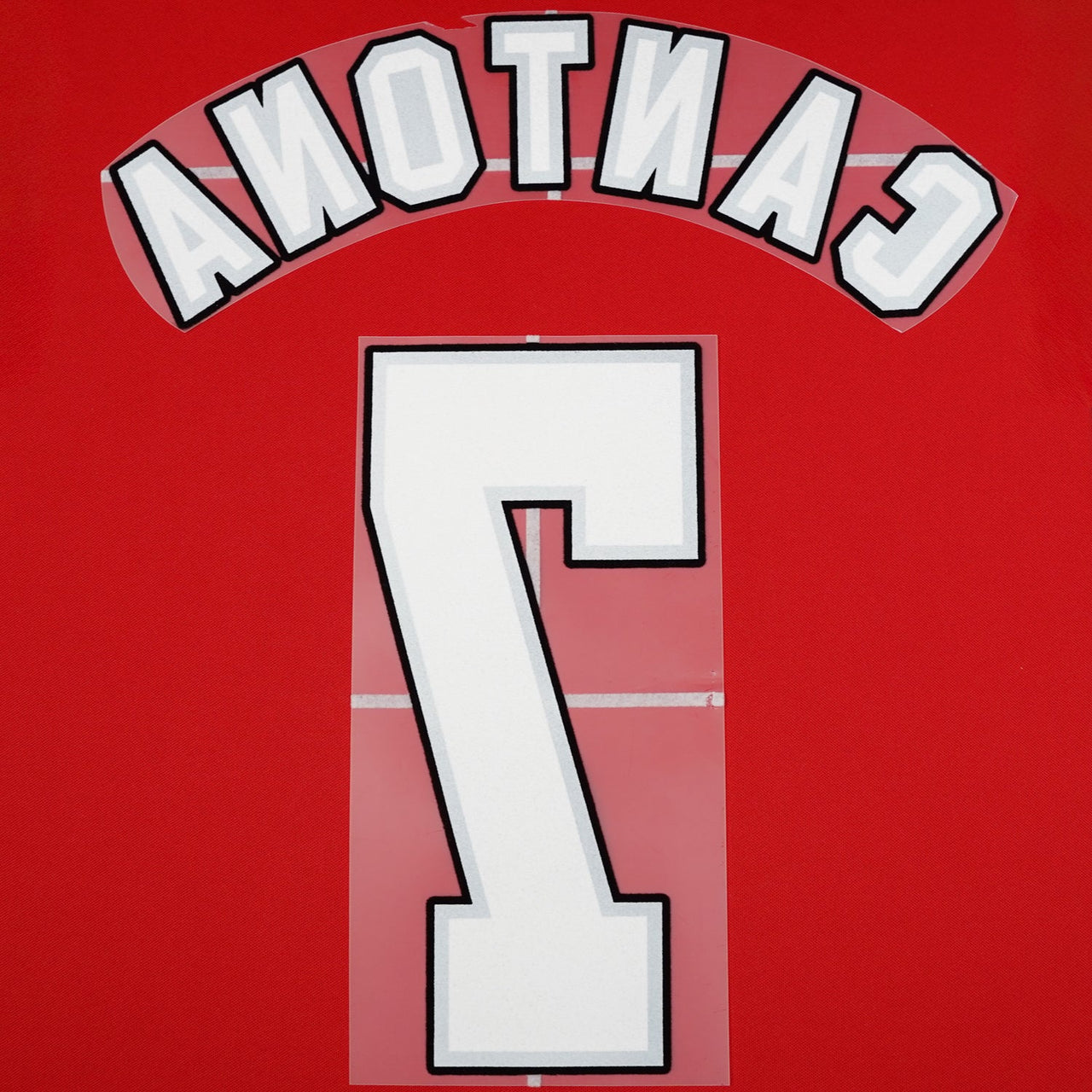 1996/97 Manchester United Home Name Set Cantona 7 Flock (Repro)