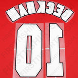 1996/97 Manchester United Home/Third Name Set Beckham 10 Flock (Repro)