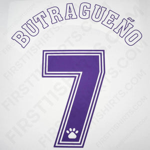 1996/97 Real Madrid Home Name Set Butragueno 7 (Repro)