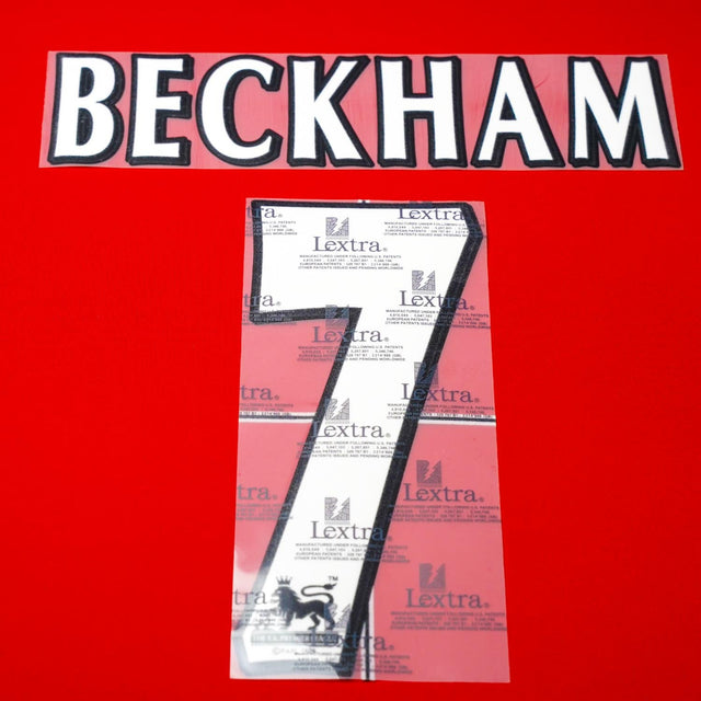 1997 - 2003 Man United Home Flock Name Set Beckham 7 (Repro)