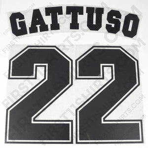1997/98 Rangers Away Name Set Gattuso 22 (Repro)