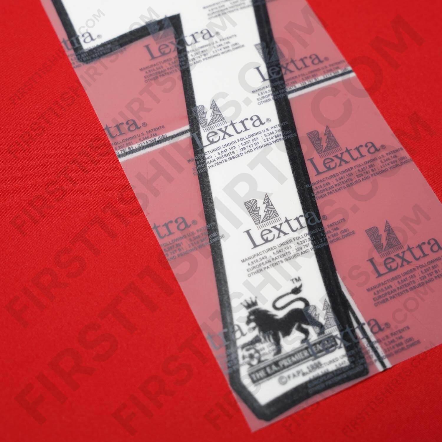 1998 - 00 Manchester United Home Name Set Beckham 7 Flock (Repro)