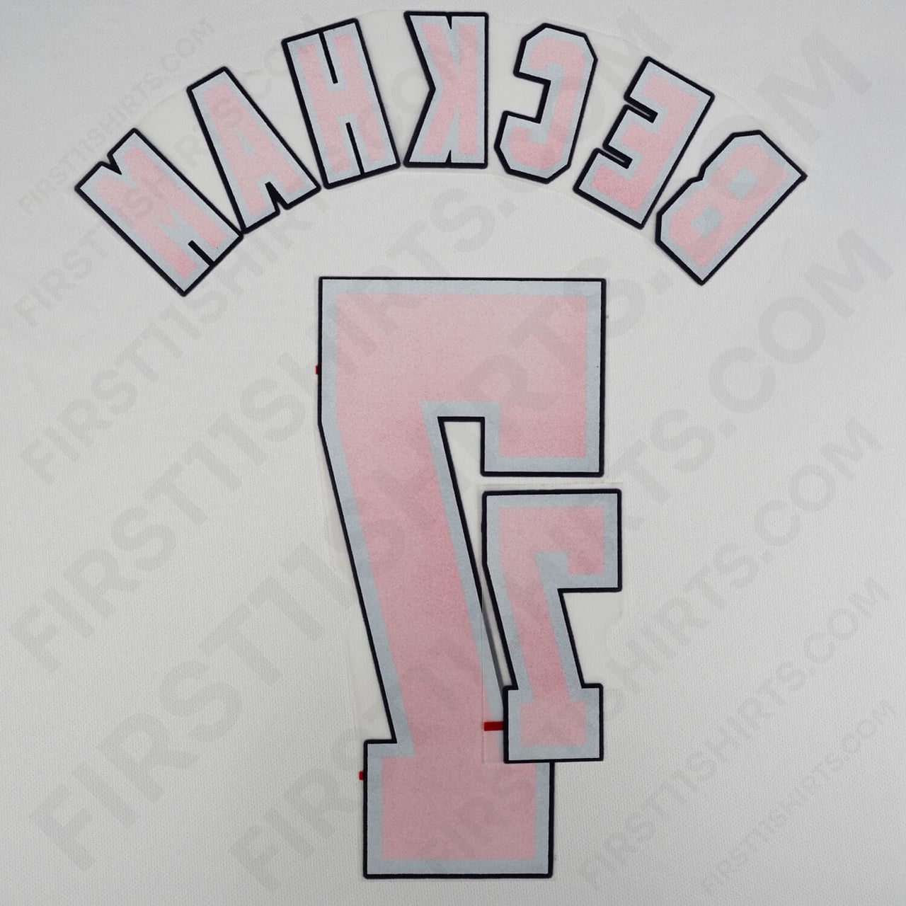 1998/99 England Home Name Set Beckham 7 Flock (Repro)