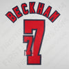 1998/99 England Home Name Set Beckham #7 Flock (Repro)