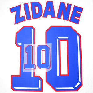 1998/99 France Away Name Set Zidane 10 v2 (Repro)