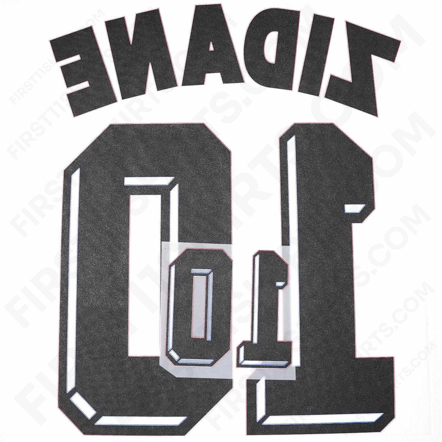 1998/99 France Away Name Set Zidane 10 v2 (Repro)