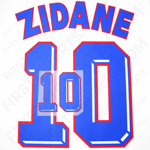 1998/99 France Away Name Set Zidane 10 v2 (Repro)