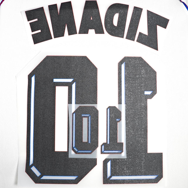1998/99 France Away Name Set Zidane #10 World Cup (Repro)