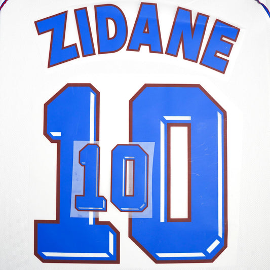 1998/99 France Away Name Set Zidane #10 World Cup (Repro)