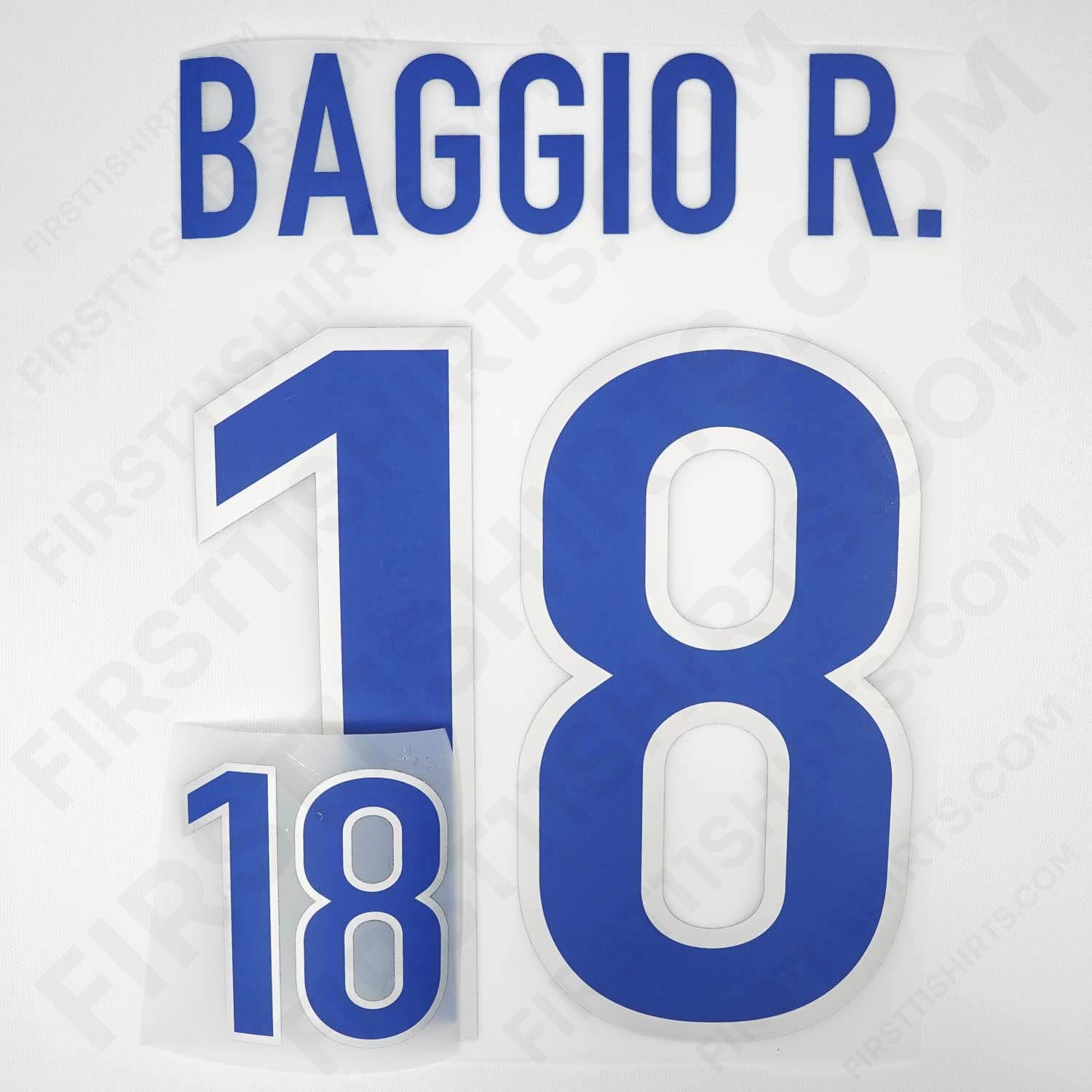 1998/99 Italy Baggio R. #18 Away Baggio R. Name Set (Repro) | First11