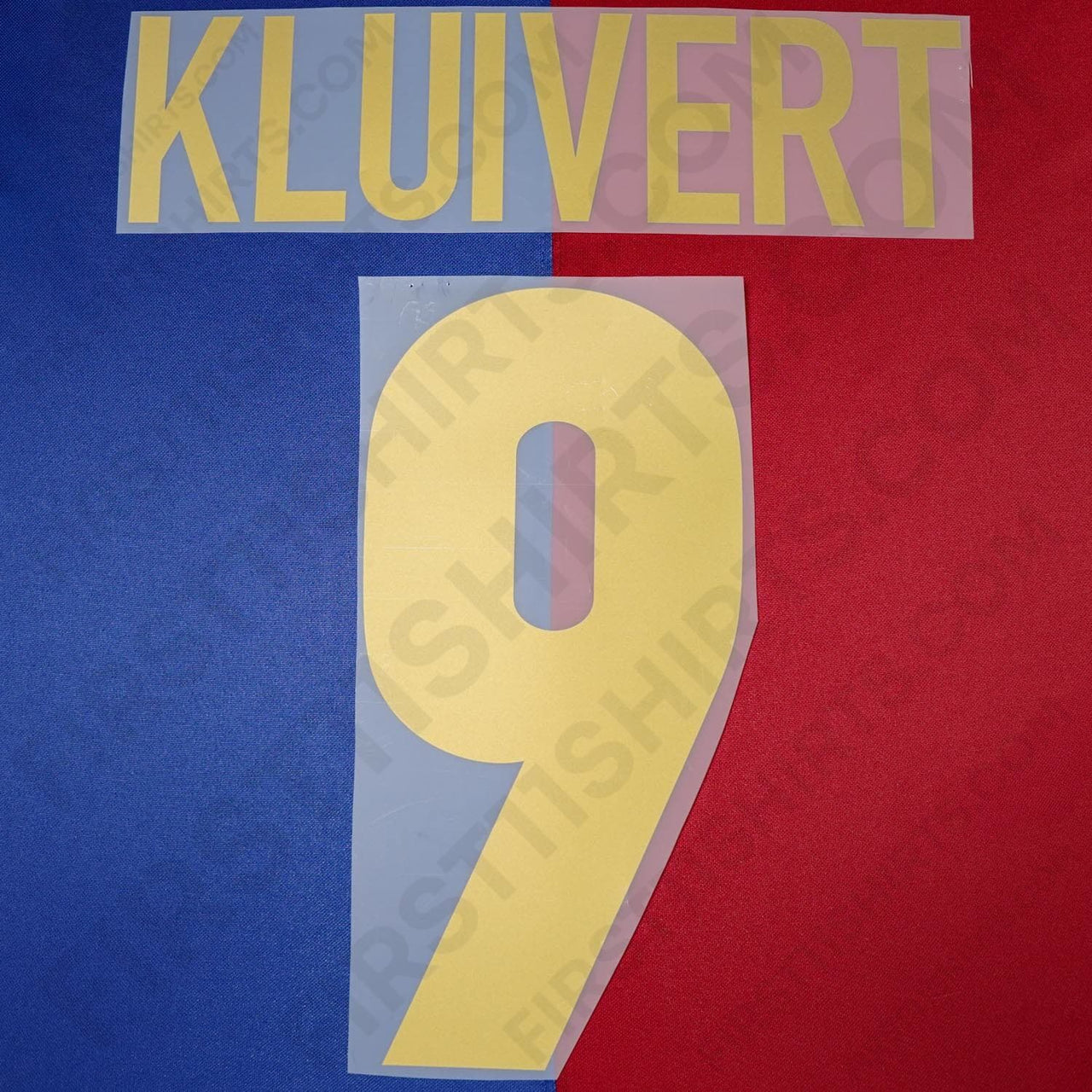 1999/00 FC Barcelona Home Name Set Kluivert 9 (Repro)