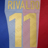 1999/00 FC Barcelona Home Name Set Rivaldo 11 (Repro)