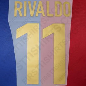 1999/00 FC Barcelona Home Name Set Rivaldo 11 (Repro)