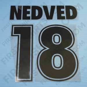 1999/00 Lazio Home Name Set Nedved 18 Flock (Repro)