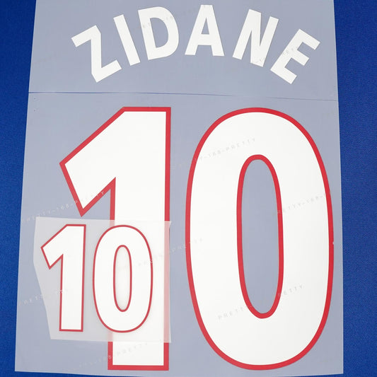 2000/01 France Home Name Set Zidane 10 v2 (Repro)