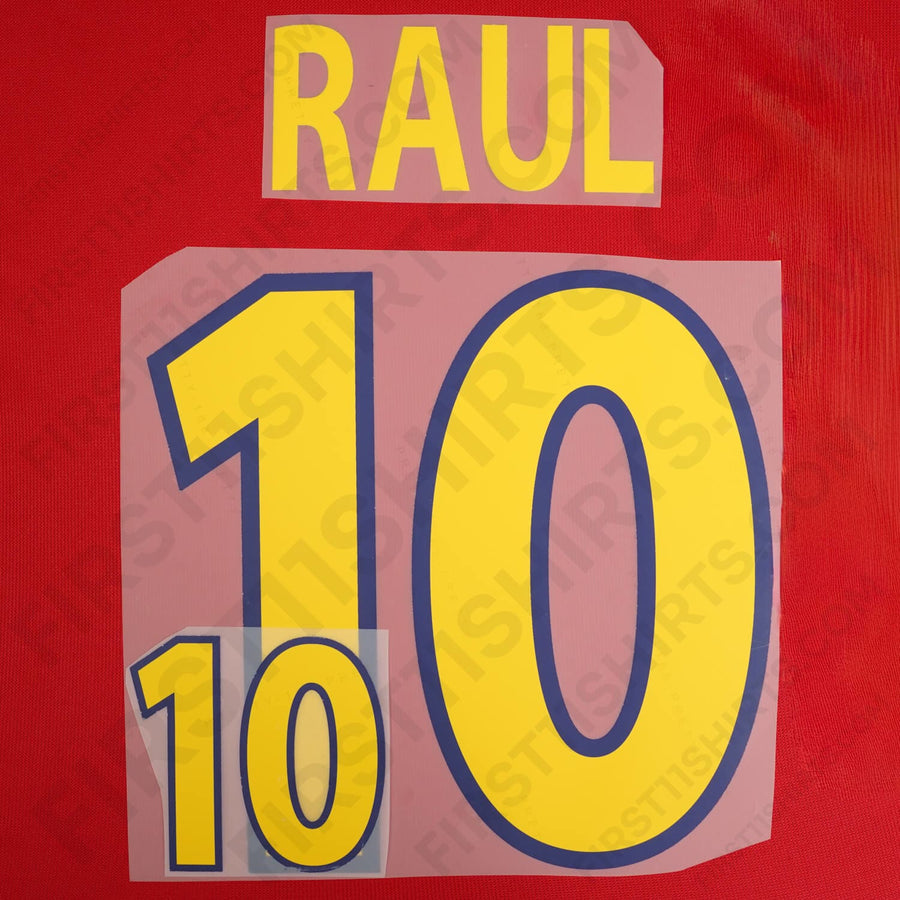 Set Raul 2000/01 Spain Raul #10 Home Name Set (Repro) – First11
