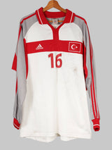 2000/01 Turkey Ergün Penbe #16 Away Shirt L/S Match Worn (XL) Adidas