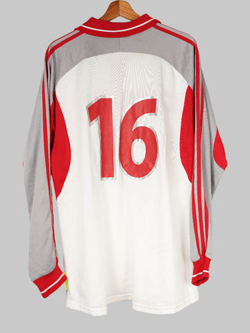 2000/01 Turkey Ergün Penbe #16 Away Shirt L/S Match Worn (XL) Adidas