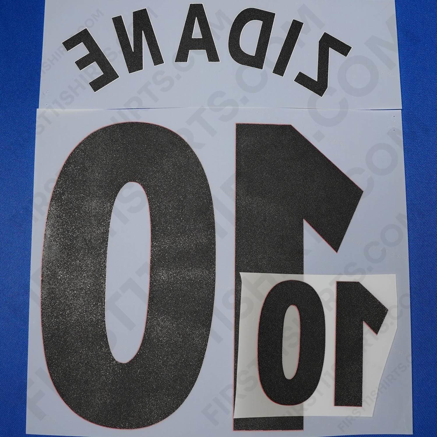 2000/1 France Home Name Set Zidane 10 v2 (Repro)