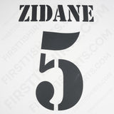 2002/3 Real Madrid Home Name Set Zidane 5