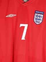 2002/4 England Beckham #7 Away Shirt L/S (M)