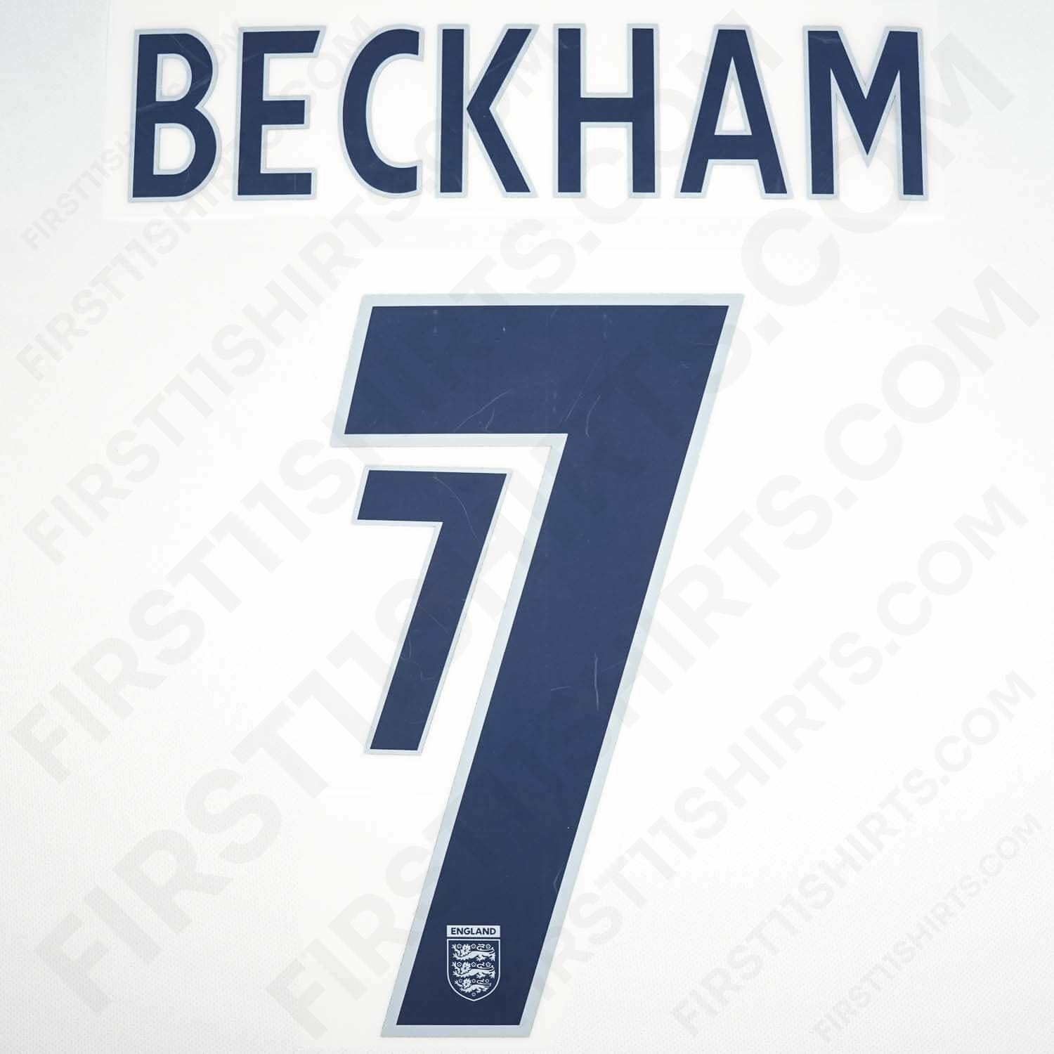 2004 - 6 England Home Name Set Beckham 7 (Repro)