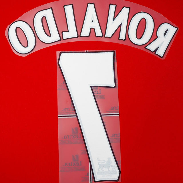 2004 - 7 Man United Home/Away Flock Name Set Ronaldo 7 (Repro)