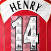 2004/5 Arsenal Home Name Set Henry #14 Flock