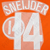 2004/5 Netherlands Home Name Set Sneijder #14