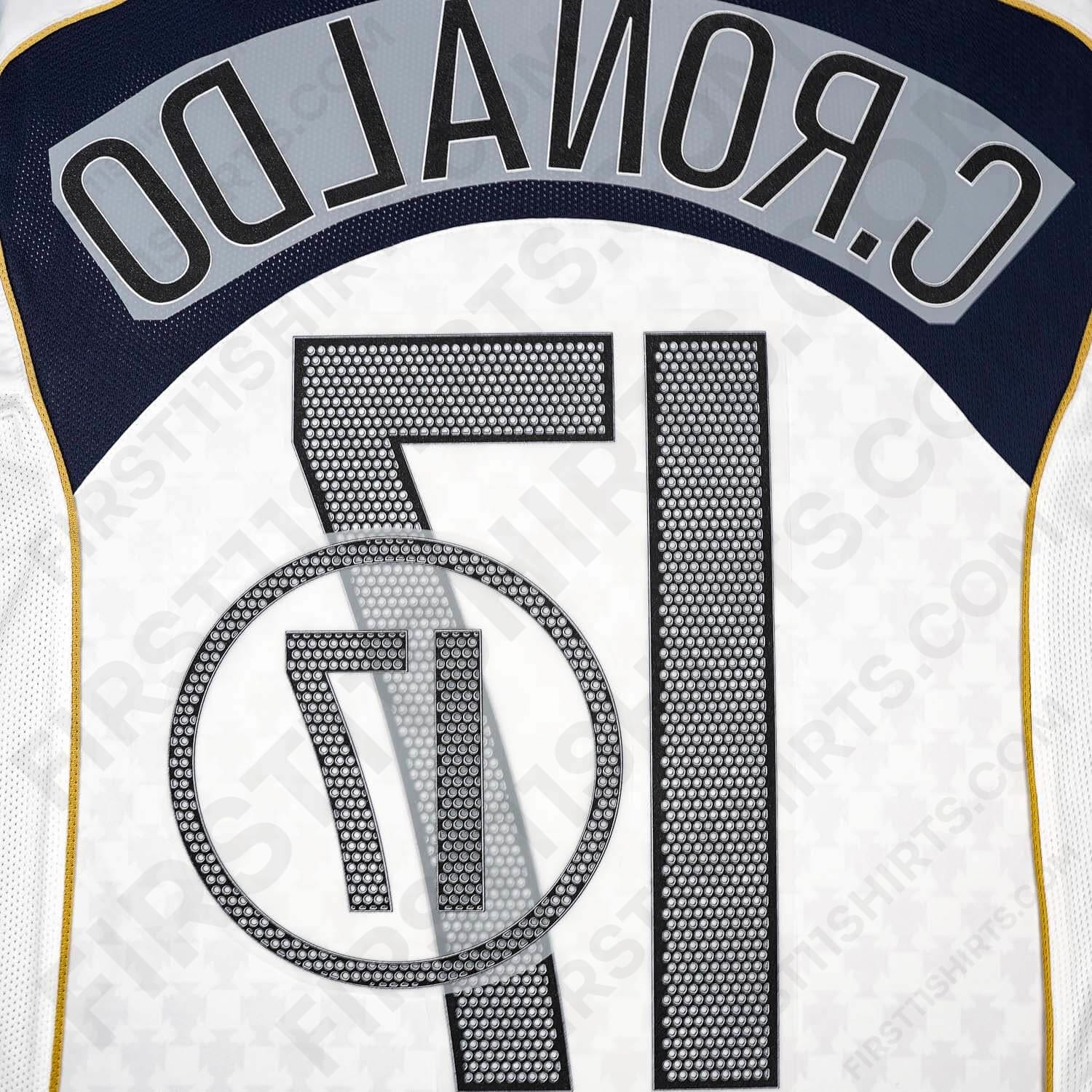 2004/5 Portugal Away Name Set C.Ronaldo 17 (Repro)