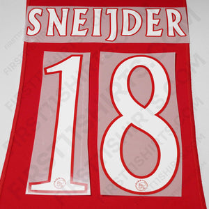 2005/6 Ajax Home Name Set Sneijder 18 (Repro)