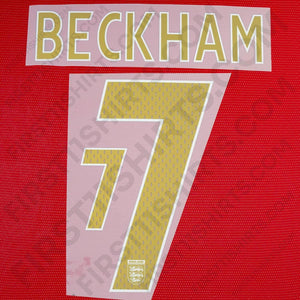2006 - 2008 England Away Name Set Beckham 7 (Repro)