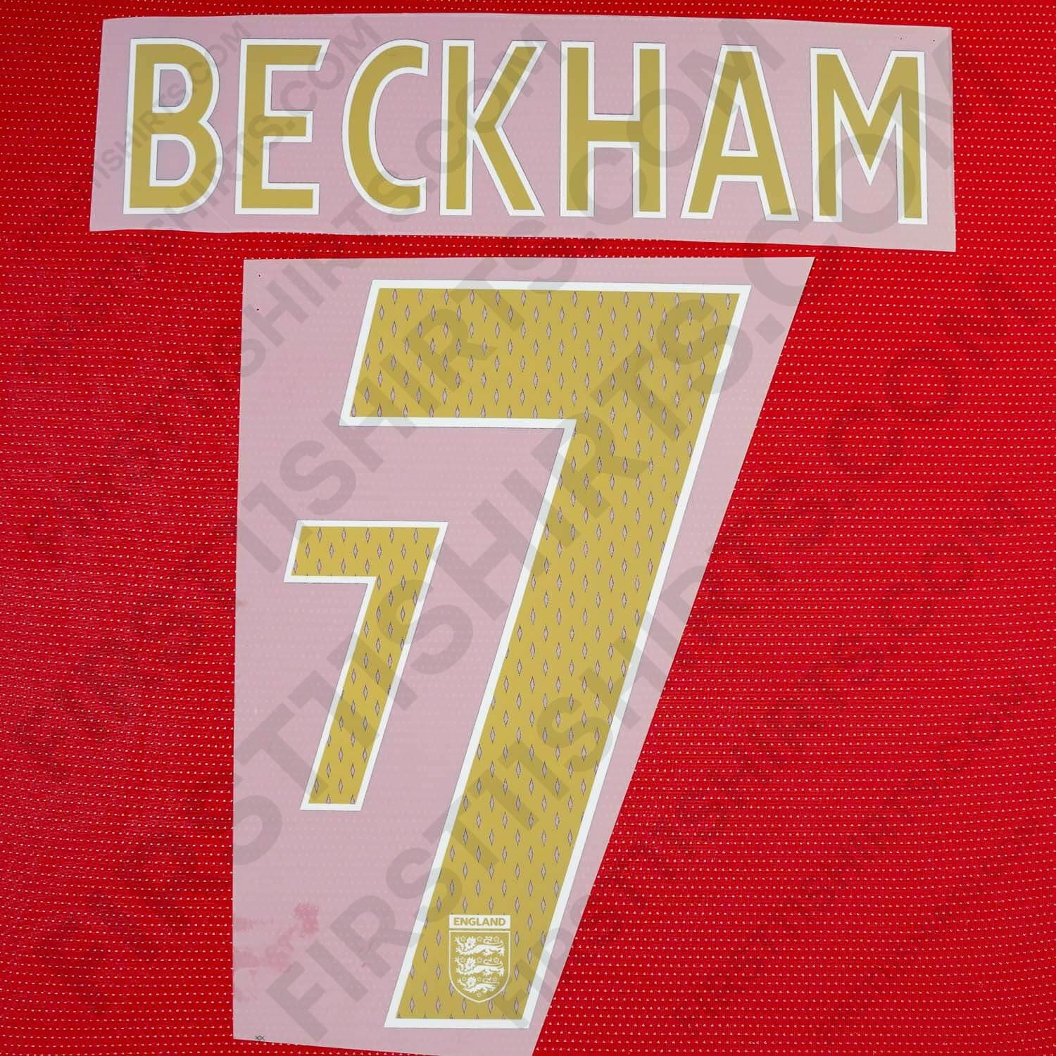 2006 - 2008 England Away Name Set Beckham 7 (Repro)