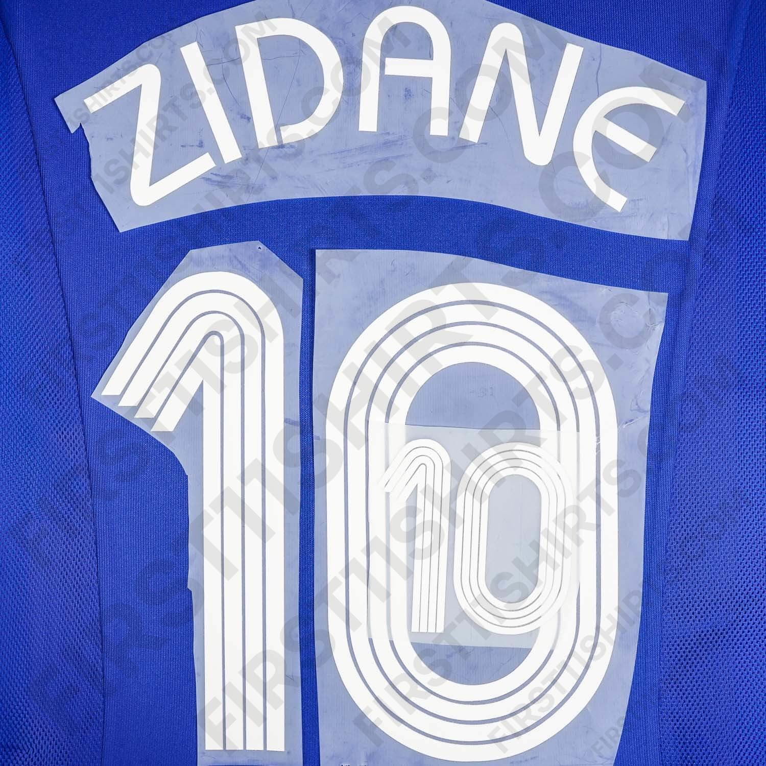 2006/7 France Home Name Set Zidane 10 (Repro)