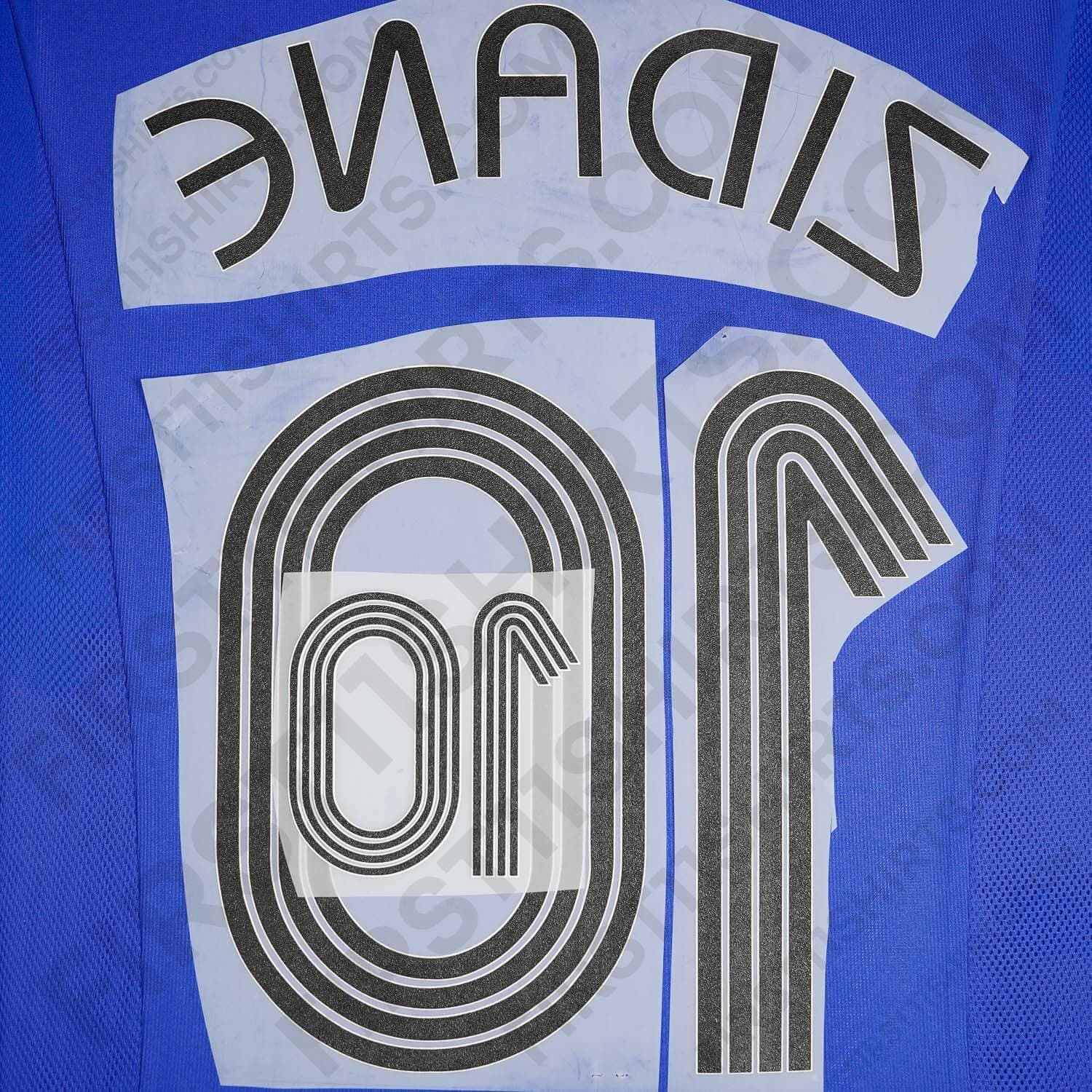 2006/7 France Home Name Set Zidane 10 (Repro)