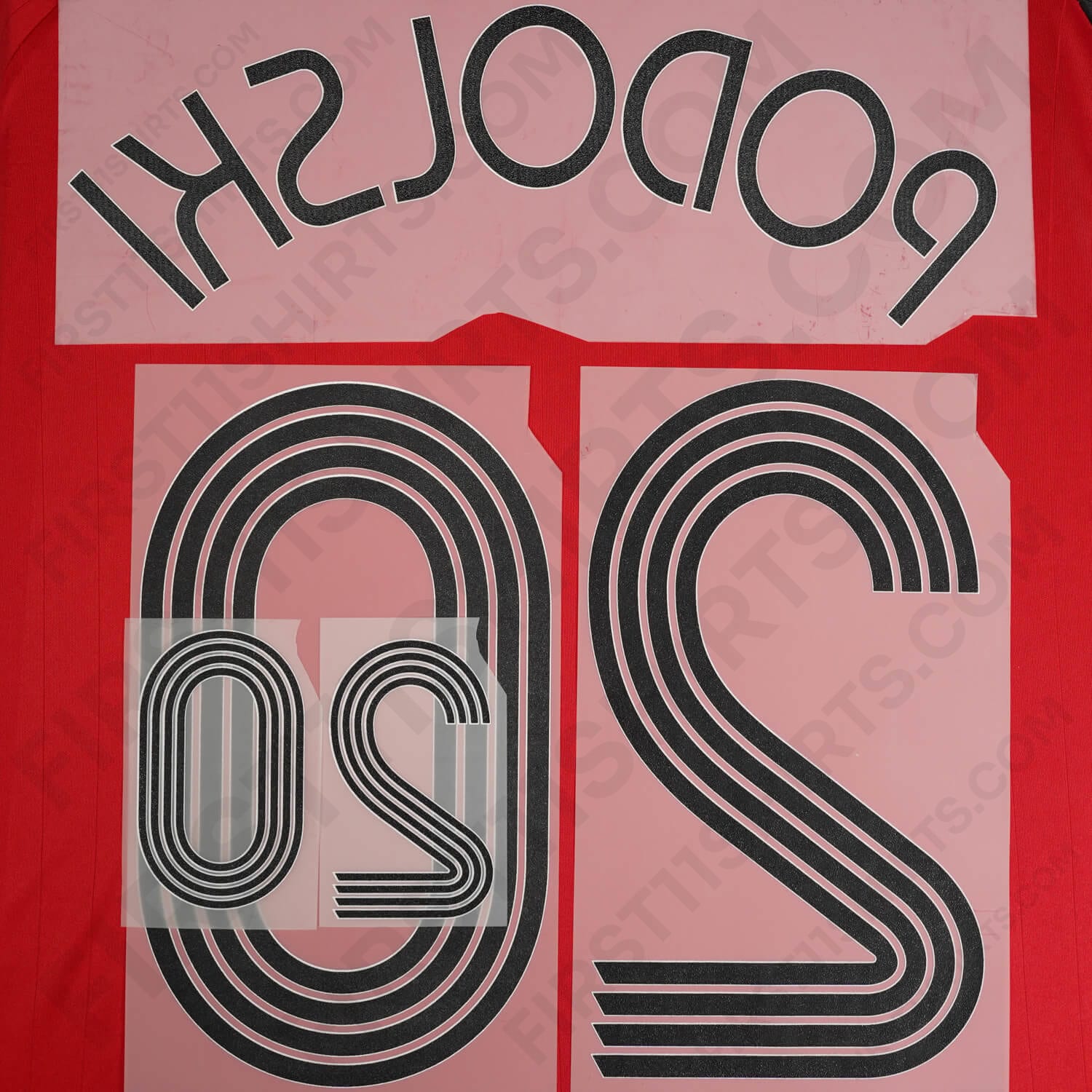 2006/7 Germany Away Name Set Podolski 20 (Repro)
