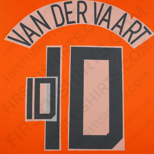 2006/7 Netherlands Home Name Set Van der Vaart 10 (Repro)