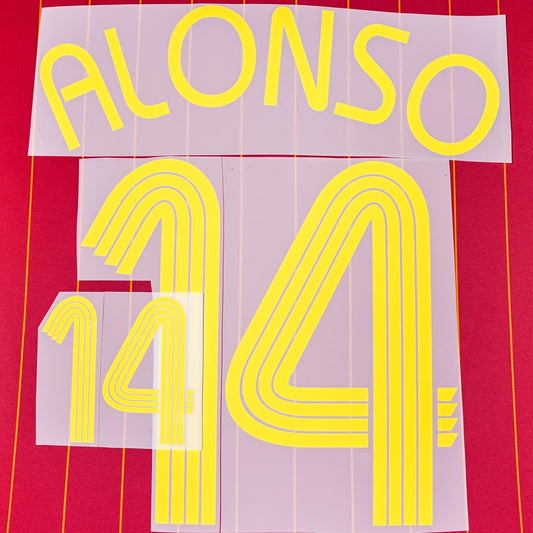 2006/7 Spain Home Name Set Alonso 14 (Repro)