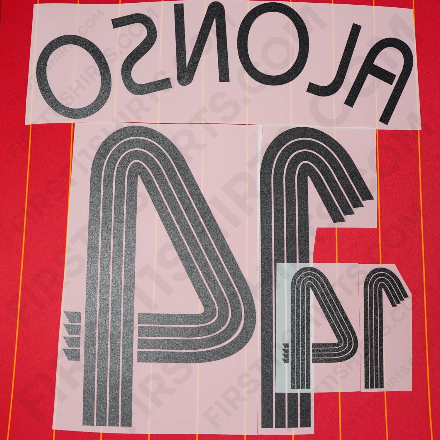 2006/7 Spain Home Name Set Alonso 14 (Repro)