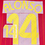 2006/7 Spain Home Name Set Alonso 14 (Repro)