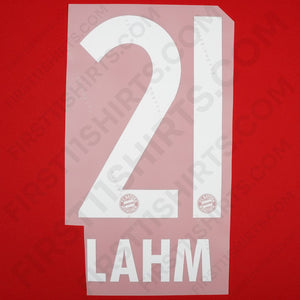 2007 - 2010 & 2012 - 2015 Bayern Munich Home/Away Name Set Lahm 21 (Repro)