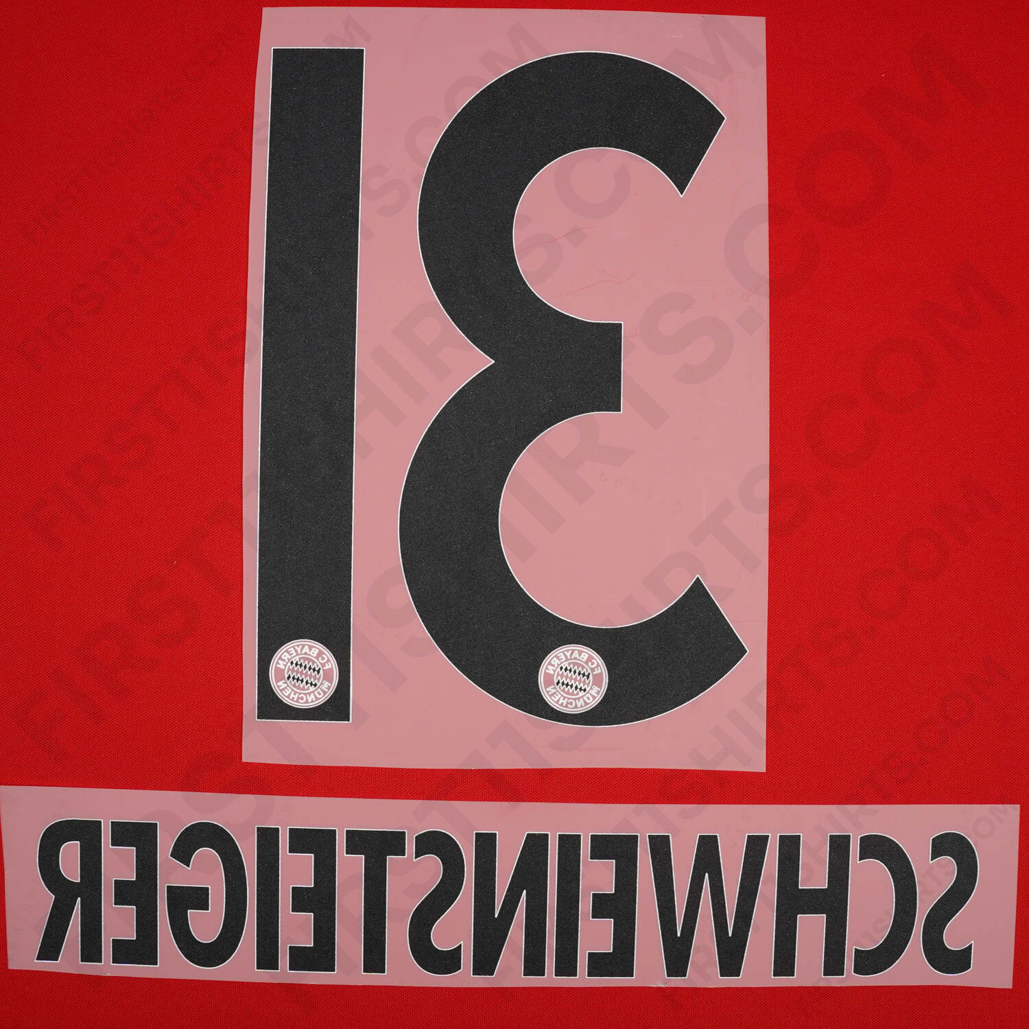 2007 - 2010 & 2012 - 2015 Bayern Munich Home/Away Name Set Schweinsteiger 31 (Repro)