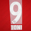 2007-2010 Bayern Munich Home/Away Name Set Toni #9 (Repro)